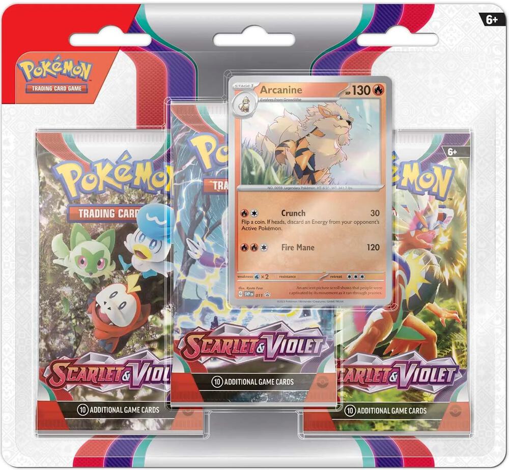 Scarlet and Violet 3 Pack Blister (Arcanine)